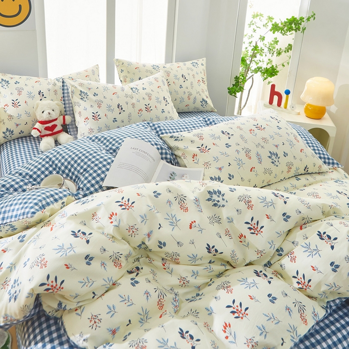 91家纺网 家纺一手货源 找家纺 黛妮雅 2025新款AB版全棉印花床单款全棉四件套 送买家秀 花田物语