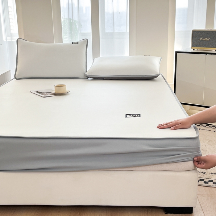 91家纺网 家纺一手货源 找家纺 （总）子曰 2025新款A类高分子PE小清新凉感席系列-床笠款