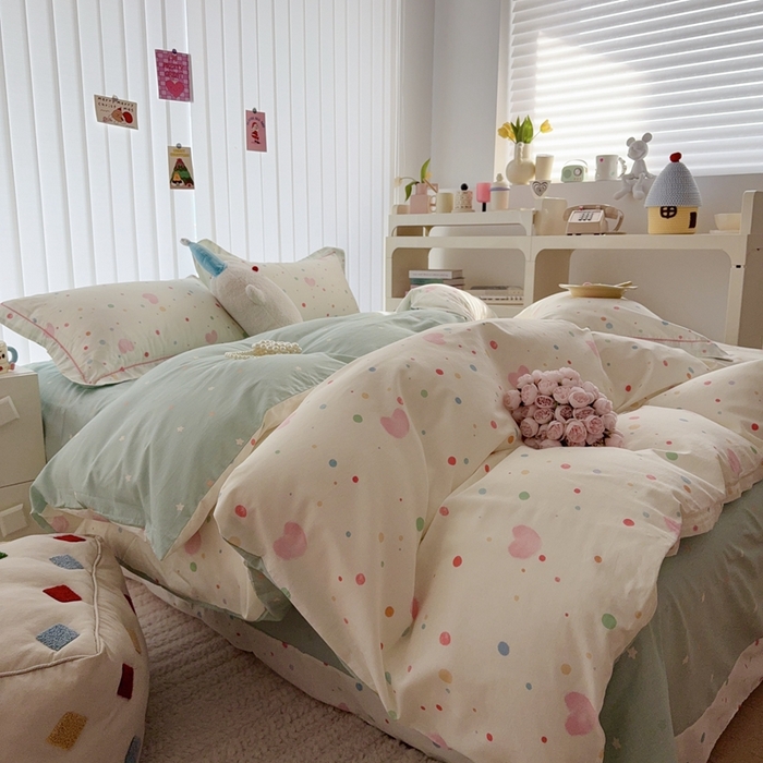 91家纺网 家纺一手货源 找家纺 于果 2025新款全棉13370四件套 甜美日记