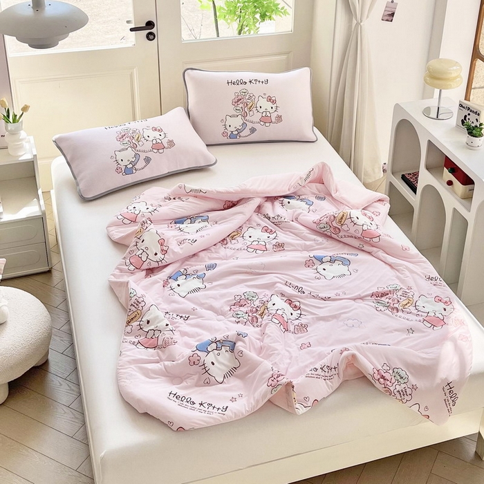 91家纺网 家纺一手货源 找家纺 （总）蘭菲家纺 2025新款三丽鸥卡通印花夏被