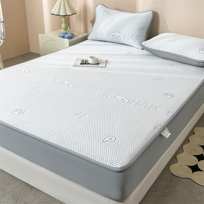 91家纺网 家纺一手货源 找家纺 雯豆家纺 2025新款PE凉感提花冰丝床笠三件套全包中分子床罩床垫保护套 大耳朵朵-床笠款