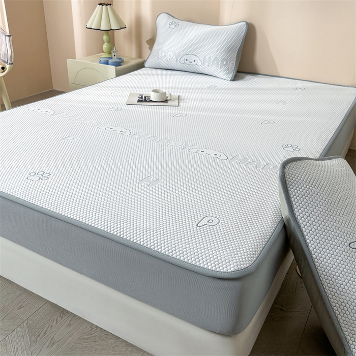 91家纺网 家纺一手货源 找家纺 雯豆家纺 2025新款PE凉感提花冰丝床笠三件套全包中分子床罩床垫保护套 大耳朵朵-床笠款