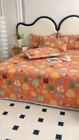 91家纺网 家纺一手货源 找家纺 （总）仟网汇 2025老粗布蕾丝花边三件套（无纺布手提包装）