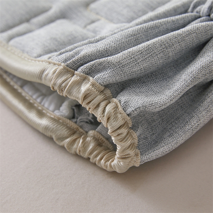 91家纺网 家纺一手货源 找家纺 情恒家纺 2025新款麻布全包床头罩 麻布-烟雾灰