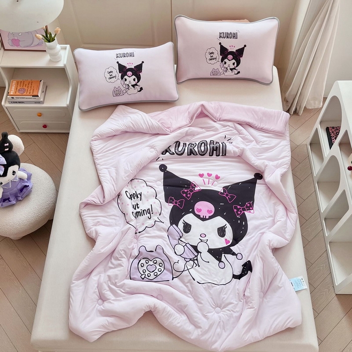 91家纺网 家纺一手货源 找家纺 蘭菲家纺 2025新款三丽鸥卡通印花夏被 明天见