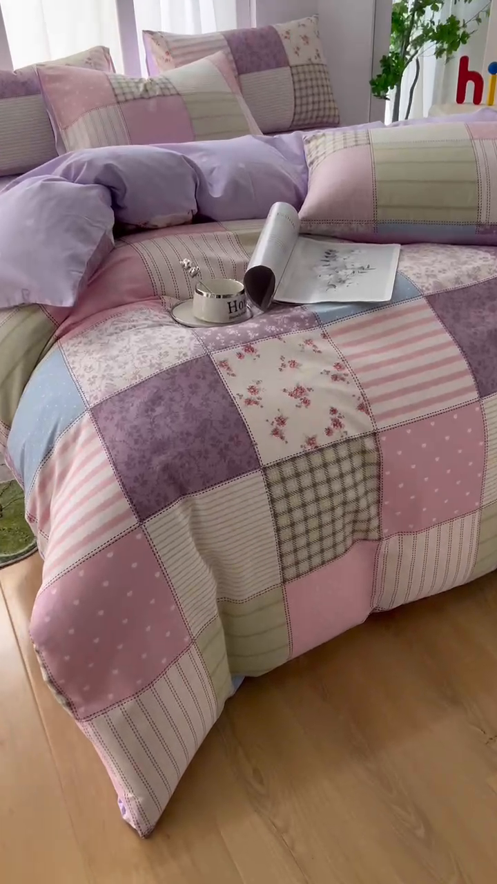 91家纺网 家纺一手货源 找家纺 黛妮雅 2025新款AB版全棉印花床单款全棉四件套 送买家秀 法式田园