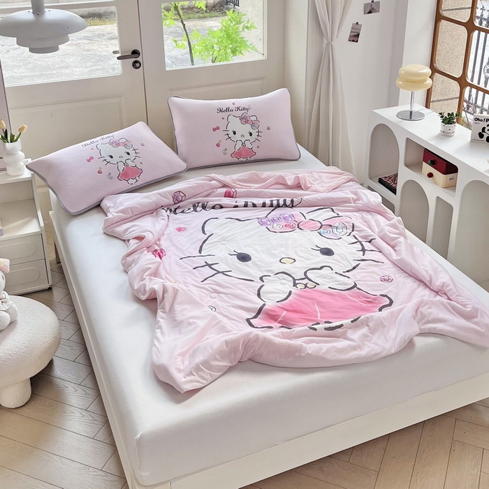 91家纺网 家纺一手货源 找家纺 蘭菲家纺 2025新款三丽鸥卡通印花夏被 甜睿