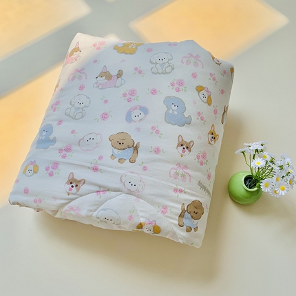 2025新款1活性印染水洗棉大豆夏被 夏被-可爱粉猫