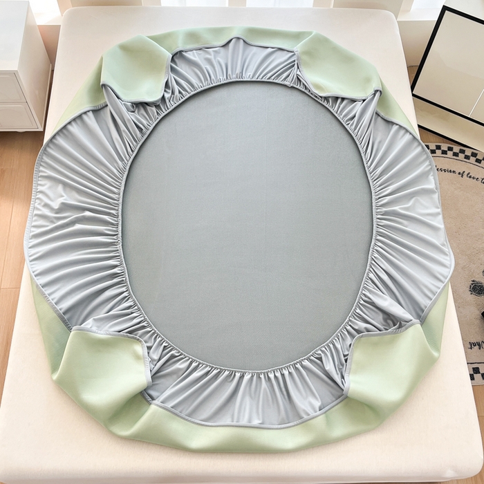 91家纺网 家纺一手货源 找家纺 子曰 2025新款A类高分子PE小清新凉感席系列-床笠款 小清新-绿