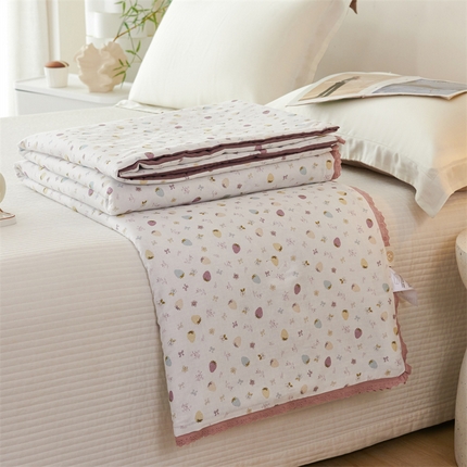 91家纺网 家纺一手货源 找家纺 （总）瑞米家居 2025新款A类全棉双层纱印花夏被