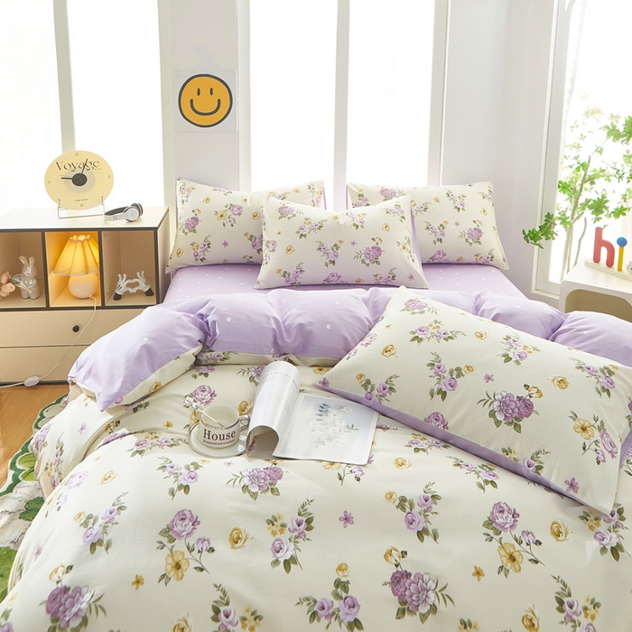 91家纺网 家纺一手货源 找家纺 黛妮雅 2025新款AB版全棉印花床单款全棉四件套 送买家秀 爱的花海