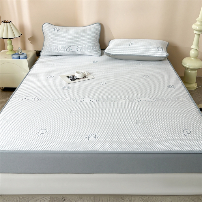 91家纺网 家纺一手货源 找家纺 雯豆家纺 2025新款PE凉感提花冰丝床笠三件套全包中分子床罩床垫保护套 大耳朵朵-床笠款