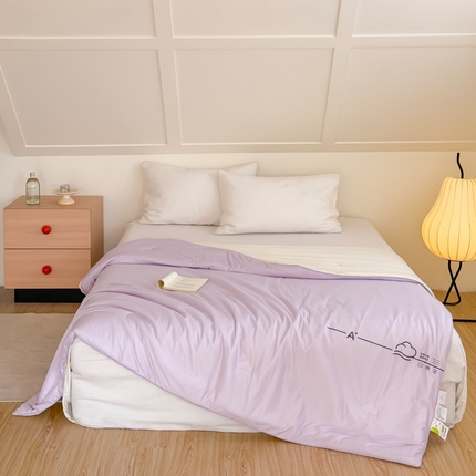 大彩家居 2025新款A类针织四季被-场景二 薰衣草紫