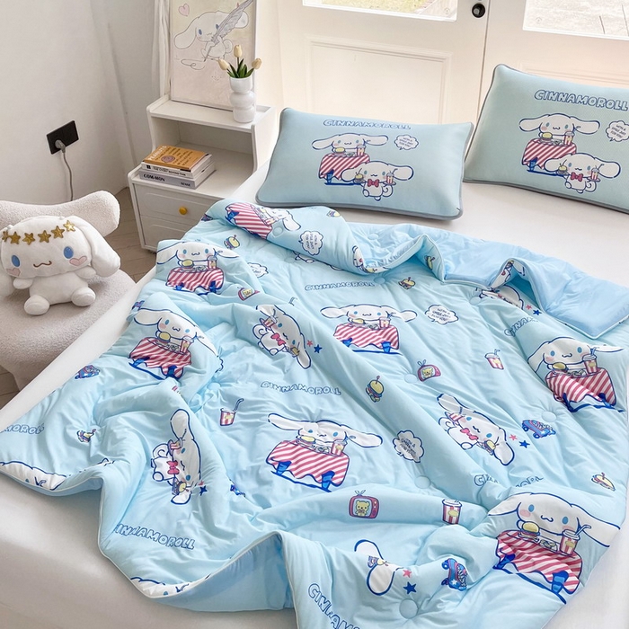 91家纺网 家纺一手货源 找家纺 蘭菲家纺 2025新款三丽鸥卡通印花夏被 聚餐小版