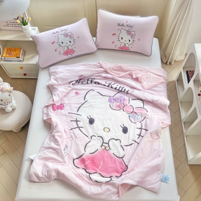 91家纺网 家纺一手货源 找家纺 蘭菲家纺 2025新款三丽鸥卡通印花夏被 甜睿