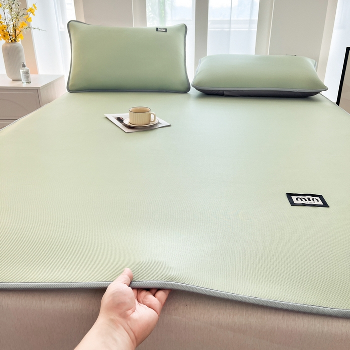 91家纺网 家纺一手货源 找家纺 子曰 2025新款A类高分子PE小清新凉感席系列-床垫款 小清新-绿