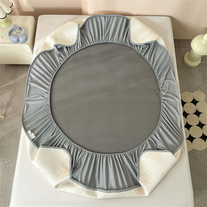 91家纺网 家纺一手货源 找家纺 雯豆家纺 2025新款PE凉感提花冰丝床笠三件套全包中分子床罩床垫保护套 米奇宝-床笠款