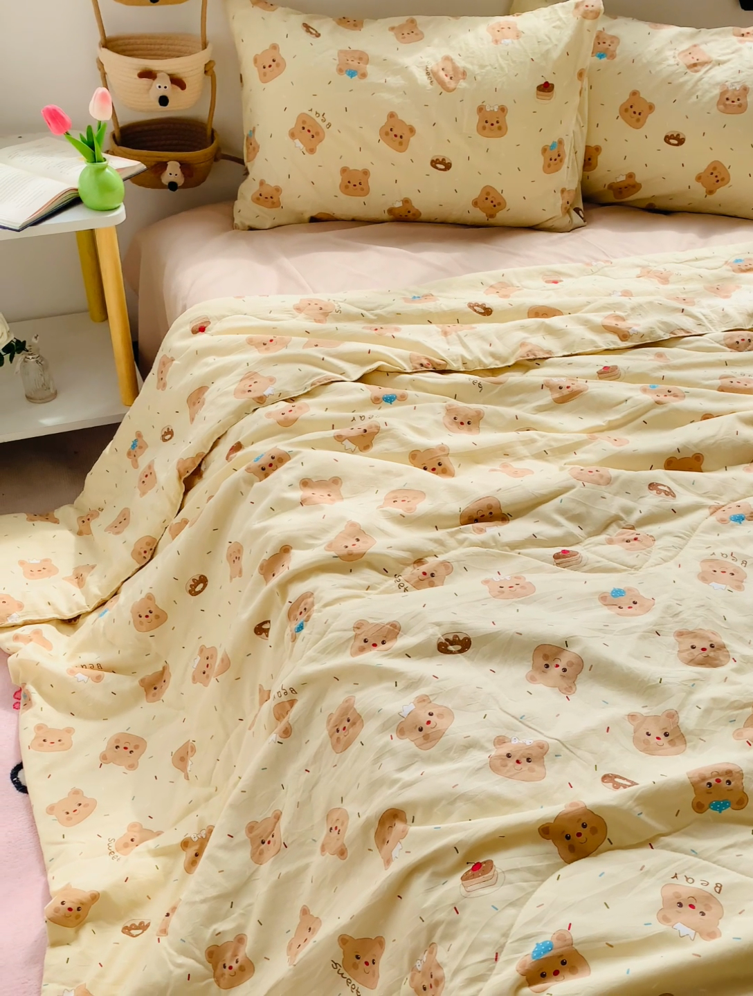 91家纺网 家纺一手货源 找家纺 2025新款1活性印染水洗棉大豆夏被 夏被-蛋糕熊