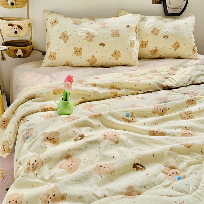 91家纺网 家纺一手货源 找家纺 2025新款1活性印染水洗棉大豆夏被 夏被-蛋糕熊