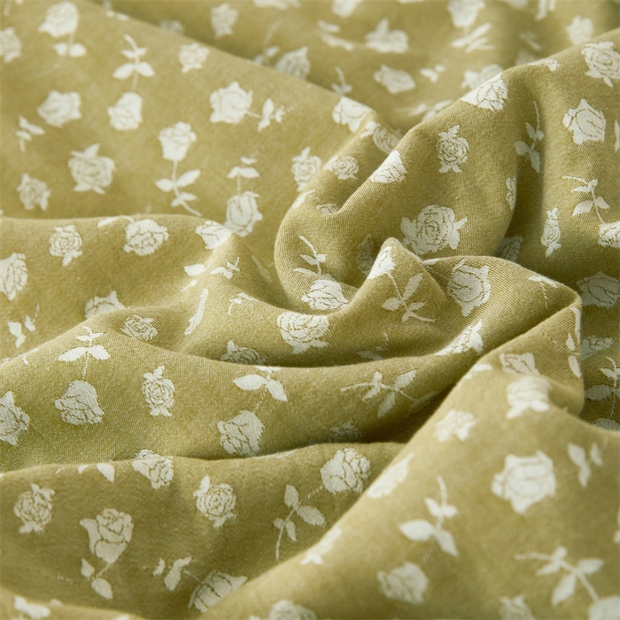 91家纺网 家纺一手货源 找家纺 瑞米家居 2025新款全棉色织提花夏被 漫天花海-芥末绿