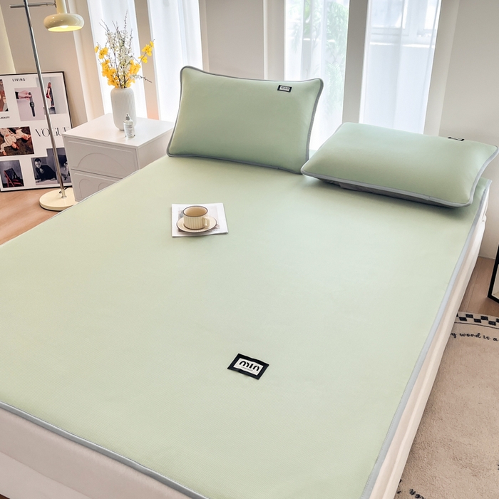 91家纺网 家纺一手货源 找家纺 子曰 2025新款A类高分子PE小清新凉感席系列-床垫款 小清新-绿