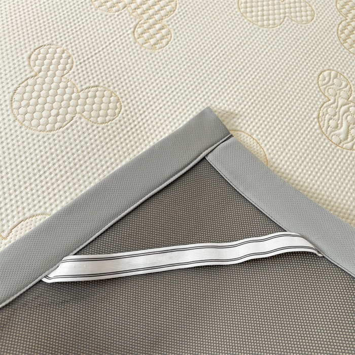 91家纺网 家纺一手货源 找家纺 雯豆家纺 2025新款PE高分子凉感提花凉席三件套绑带款席子平铺席 米奇宝-绑带款