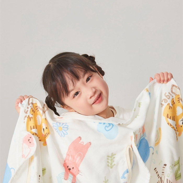 91家纺网 家纺一手货源 找家纺 艾佳宝贝 2025A类全棉纱布护肚防踢睡袋多功能盖毯宝宝夏被 动物的世界