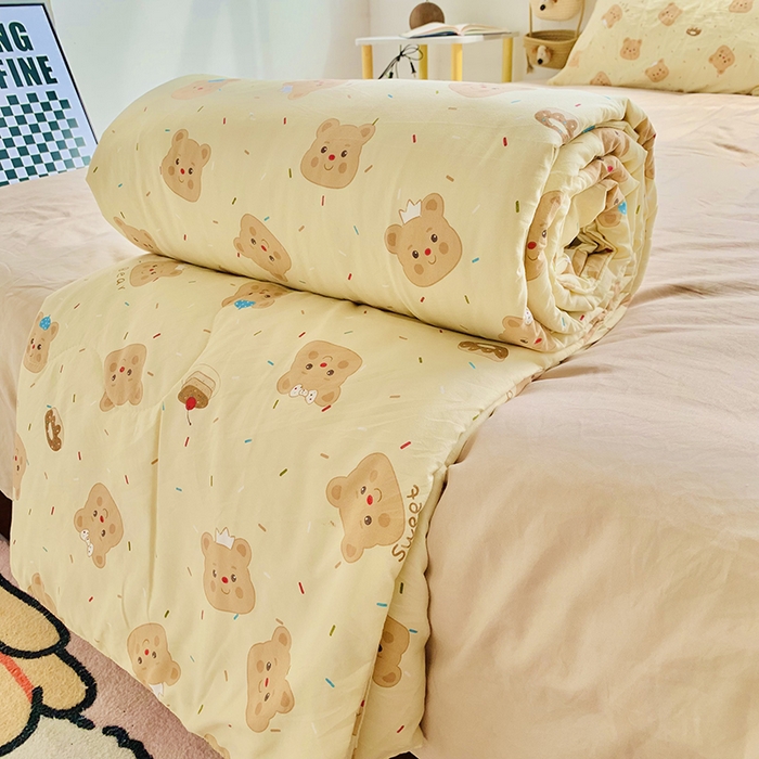 91家纺网 家纺一手货源 找家纺 2025新款1活性印染水洗棉大豆夏被 夏被-蛋糕熊