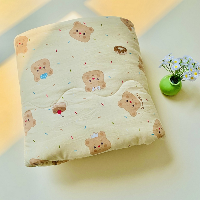 91家纺网 家纺一手货源 找家纺 2025新款1活性印染水洗棉大豆夏被 夏被-蛋糕熊