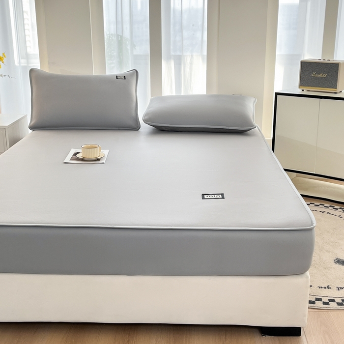 91家纺网 家纺一手货源 找家纺 子曰 2025新款A类高分子PE小清新凉感席系列-床笠款 小清新-灰