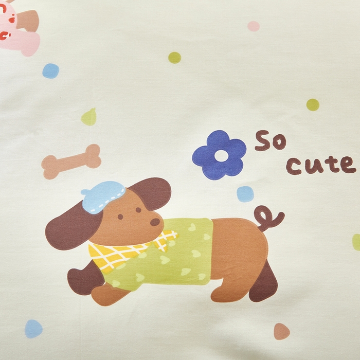 91家纺网 家纺一手货源 找家纺 黛妮雅 2025新款AB版全棉印花床单款全棉四件套 送买家秀 腊肠狗