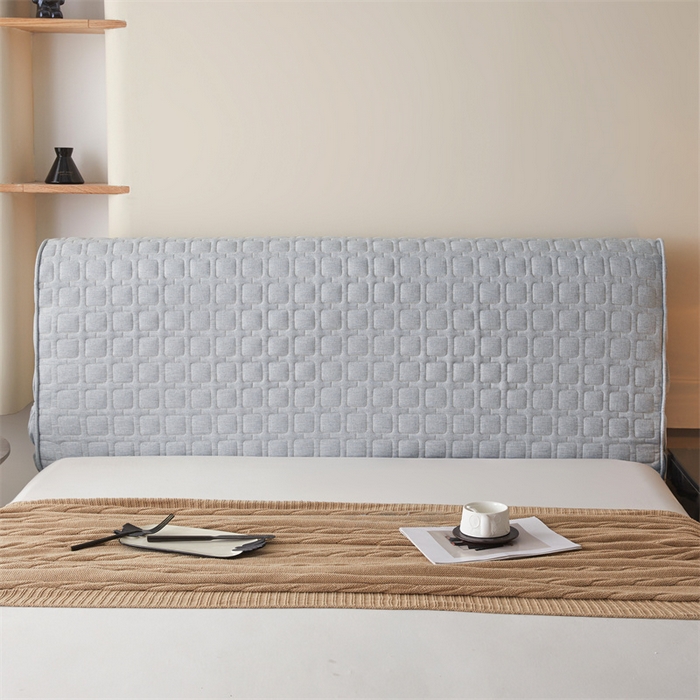 91家纺网 家纺一手货源 找家纺 情恒家纺 2025新款麻布全包床头罩 麻布-烟雾灰