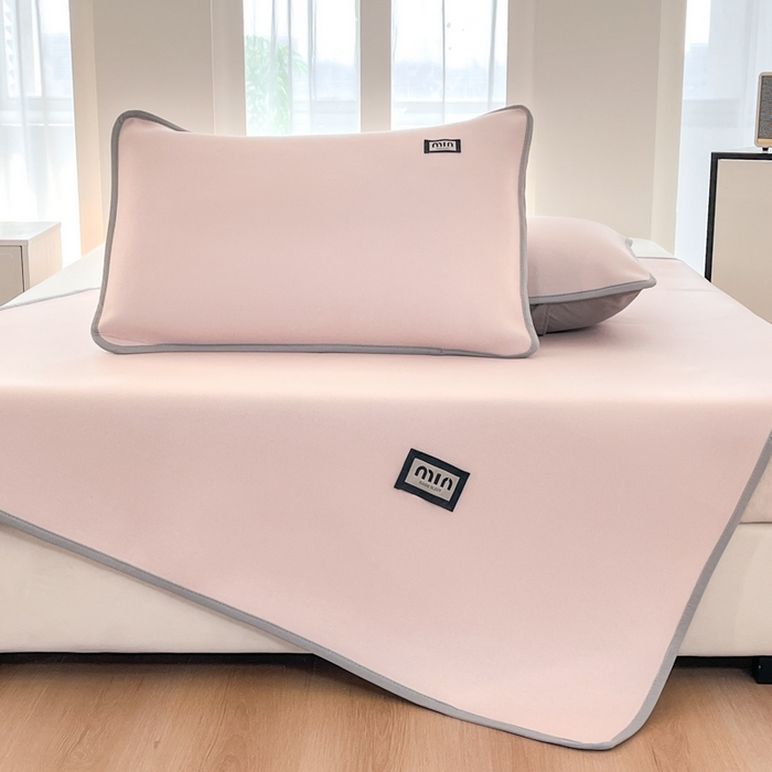 91家纺网 家纺一手货源 找家纺 子曰 2025新款A类高分子PE小清新凉感席系列-床垫款 小清新-粉