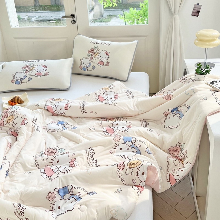 91家纺网 家纺一手货源 找家纺 蘭菲家纺 2025新款三丽鸥卡通印花夏被 9分甜