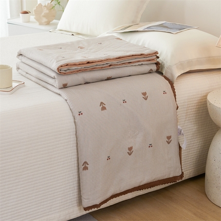 91家纺网 家纺一手货源 找家纺 （总）瑞米家居 2025新款A类全棉双层纱印花夏被
