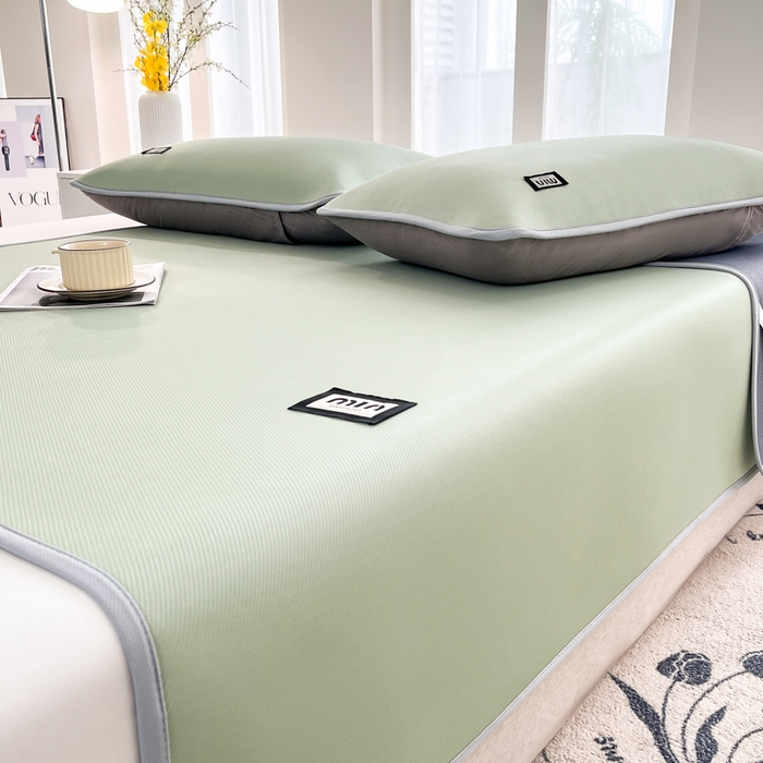 91家纺网 家纺一手货源 找家纺 子曰 2025新款A类高分子PE小清新凉感席系列-床垫款 小清新-绿