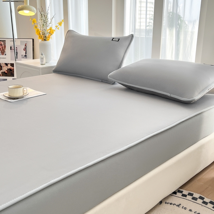 91家纺网 家纺一手货源 找家纺 子曰 2025新款A类高分子PE小清新凉感席系列-床笠款 小清新-灰