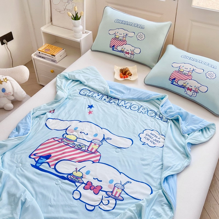 91家纺网 家纺一手货源 找家纺 蘭菲家纺 2025新款三丽鸥卡通印花夏被 聚餐大版