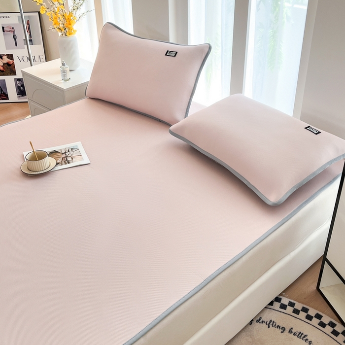 91家纺网 家纺一手货源 找家纺 子曰 2025新款A类高分子PE小清新凉感席系列-床垫款 小清新-粉