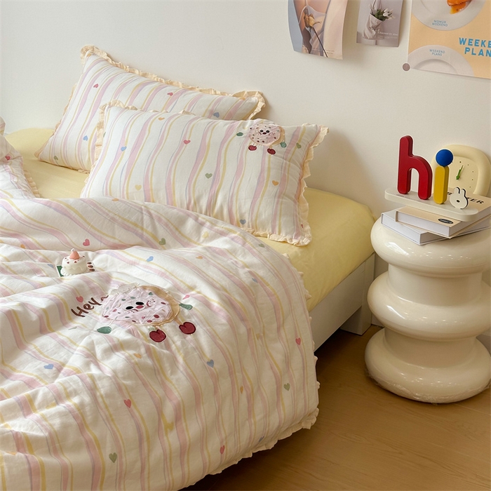 91家纺网 家纺一手货源 找家纺 （总）潘朵拉家纺 2025新款全棉双层纱面包超人系列四件套