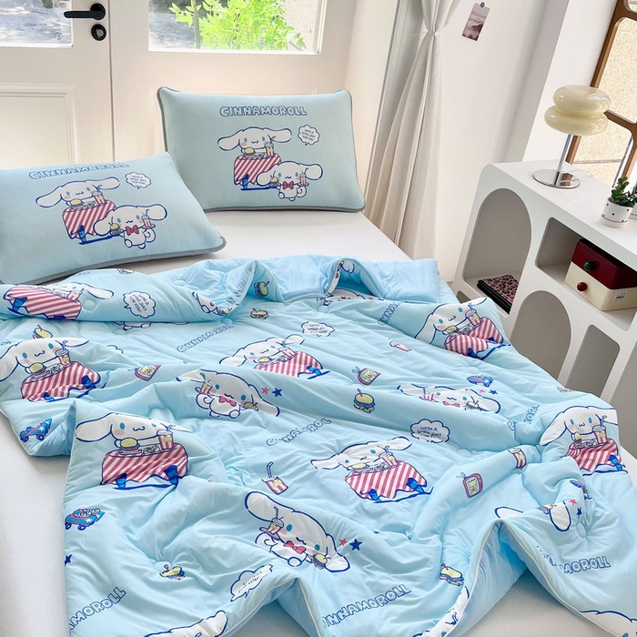 91家纺网 家纺一手货源 找家纺 蘭菲家纺 2025新款三丽鸥卡通印花夏被 聚餐小版