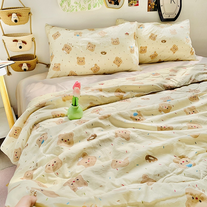 91家纺网 家纺一手货源 找家纺 2025新款1活性印染水洗棉大豆夏被 夏被-蛋糕熊