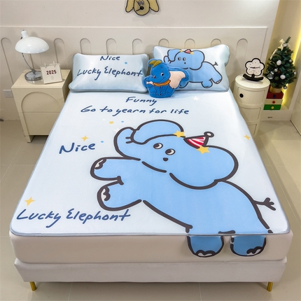 兄弟坊 2025新款大版立体卡通异形碳光冰丝席 大象先生