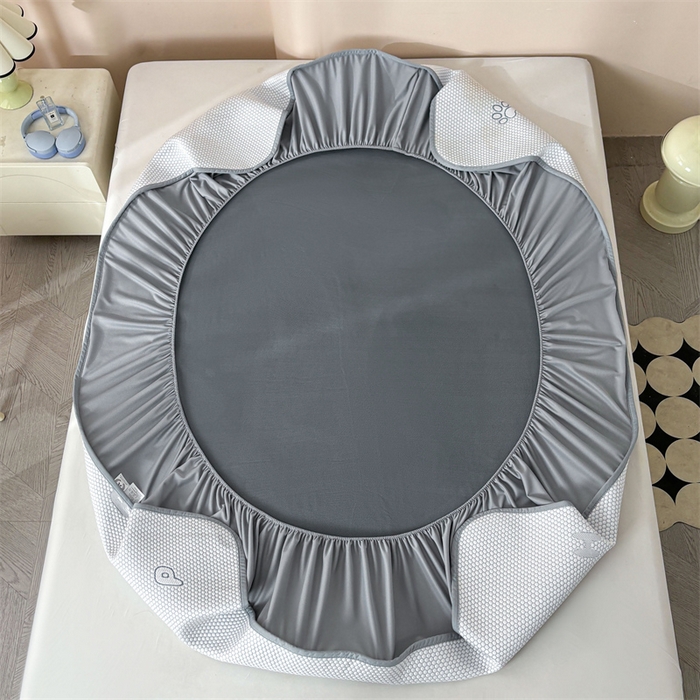 91家纺网 家纺一手货源 找家纺 雯豆家纺 2025新款PE凉感提花冰丝床笠三件套全包中分子床罩床垫保护套 大耳朵朵-床笠款