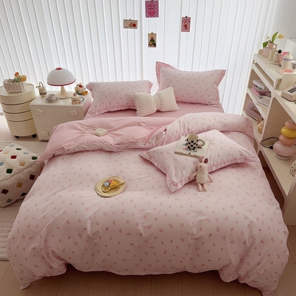 于果 2025新款全棉13370四件套 草莓芝士