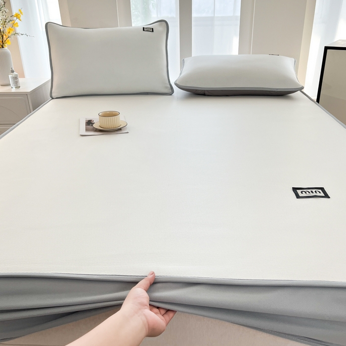 91家纺网 家纺一手货源 找家纺 （总）子曰 2025新款A类高分子PE小清新凉感席系列-床笠款