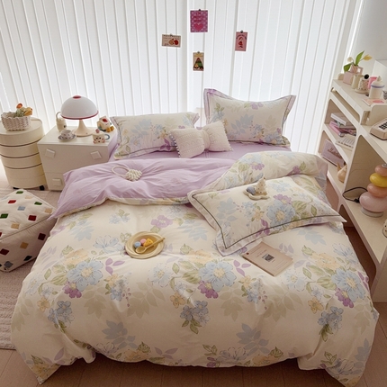 91家纺网 家纺一手货源 找家纺 于果 2025新款全棉13370四件套 水墨嫣然