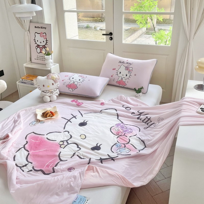 91家纺网 家纺一手货源 找家纺 蘭菲家纺 2025新款三丽鸥卡通印花夏被 甜睿