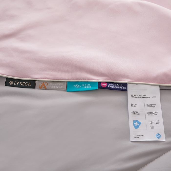 91家纺网 家纺一手货源 找家纺 茧羽世家 2025新款沁柔双镜抗菌系列夏被夏凉被空调被 胭脂粉拼灰