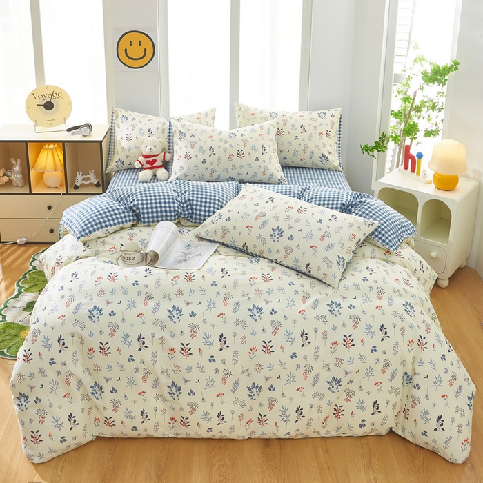 91家纺网 家纺一手货源 找家纺 黛妮雅 2025新款AB版全棉印花床单款全棉四件套 送买家秀 花田物语